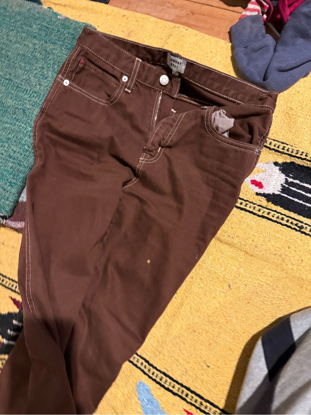 Aritzia Chocolate Brown High-Rise Straight Pants